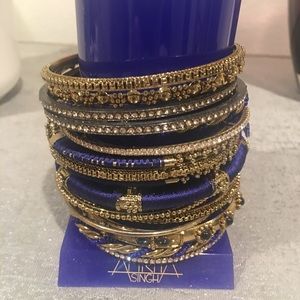 Royal Blue & Gold Bangles